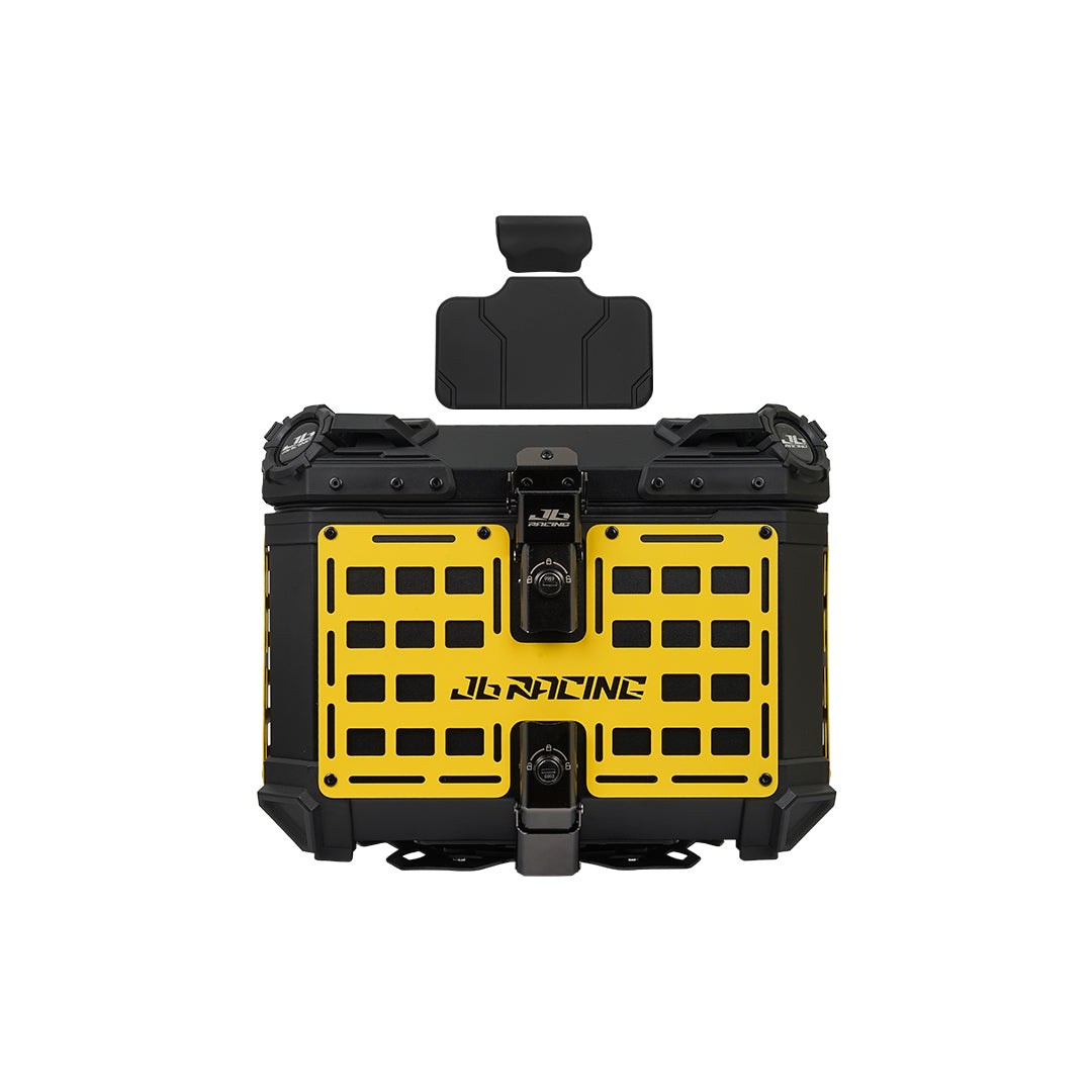 JB Racing TC 45L Yellow Fence V1.0 Premium Black Top Case With Backrest Pad