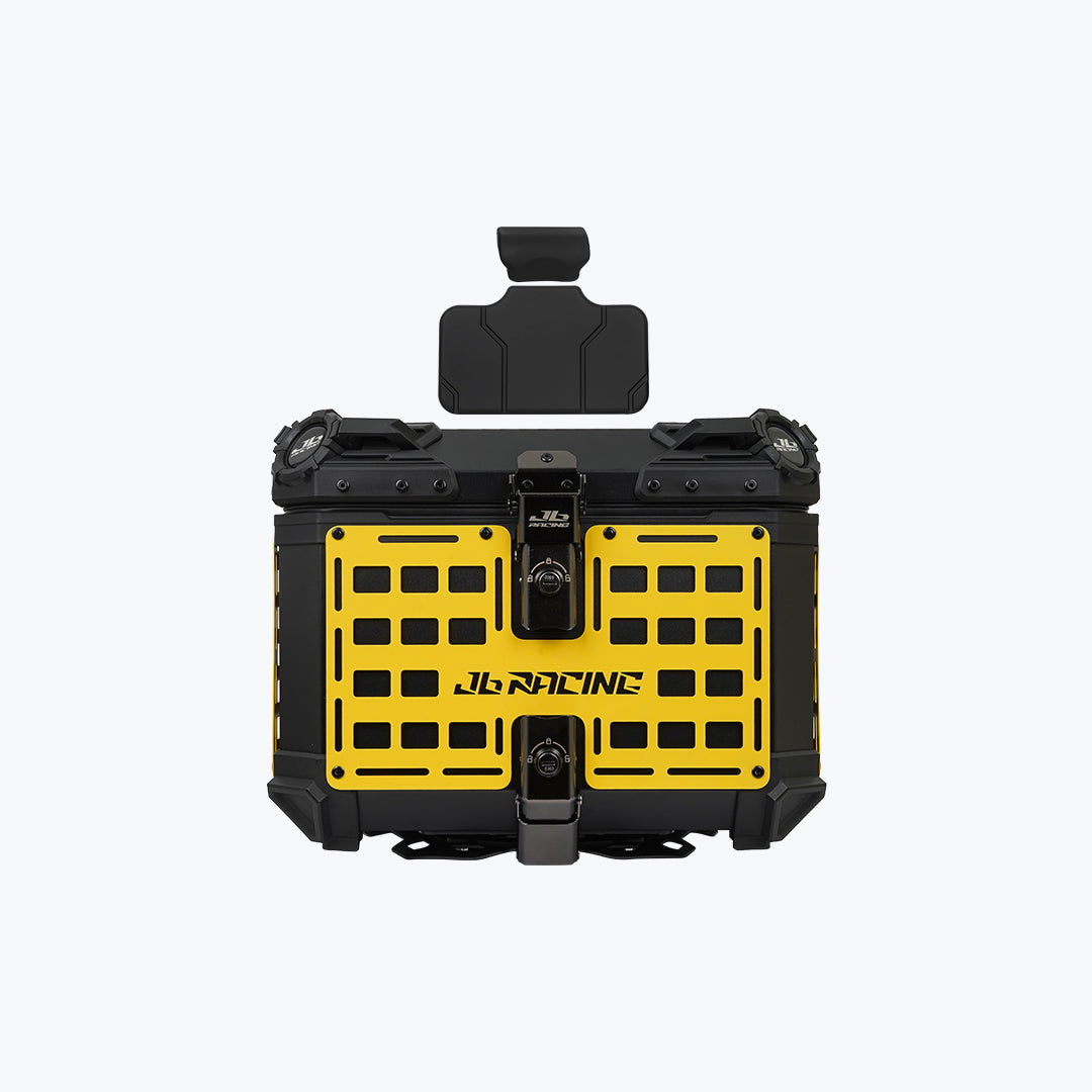JB Racing TC 45L Yellow Fence V1.0 Premium Black Top Case With Backrest Pad