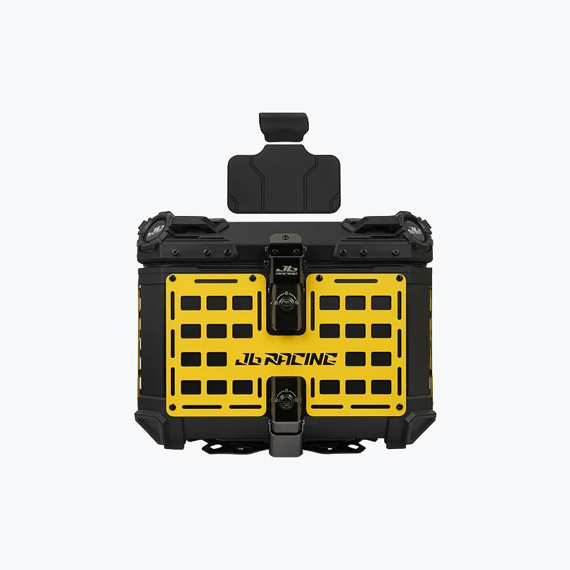 JB Racing TC 45L Yellow Fence V1.0 Premium Black Top Case With Backrest Pad