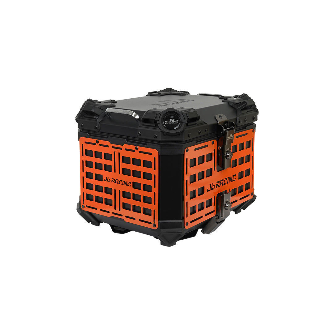 JB Racing TC 45L Orange Fence V1.0 Premium Black Top Case With Backrest Pad