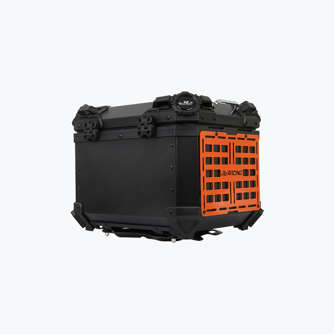 JB Racing TC 45L Orange Fence V1.0 Premium Black Top Case With Backrest Pad