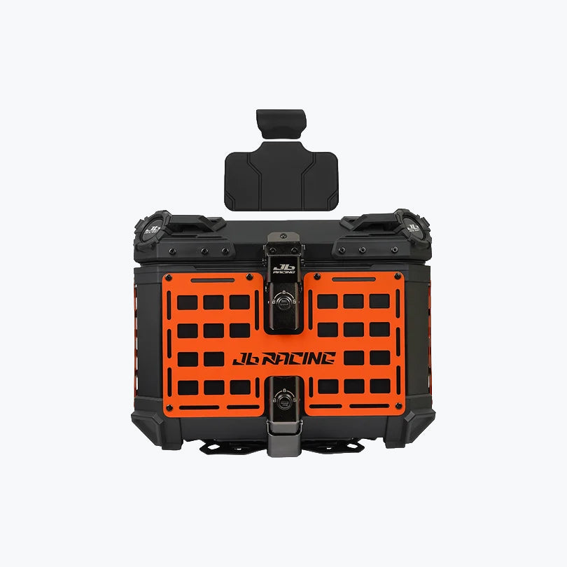 JB Racing TC 45L Orange Fence V1.0 Premium Black Top Case With Backrest Pad