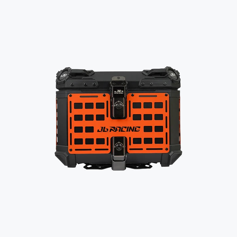 JB Racing TC 45L Orange Fence V1.0 Premium Black Top Case With Backrest Pad