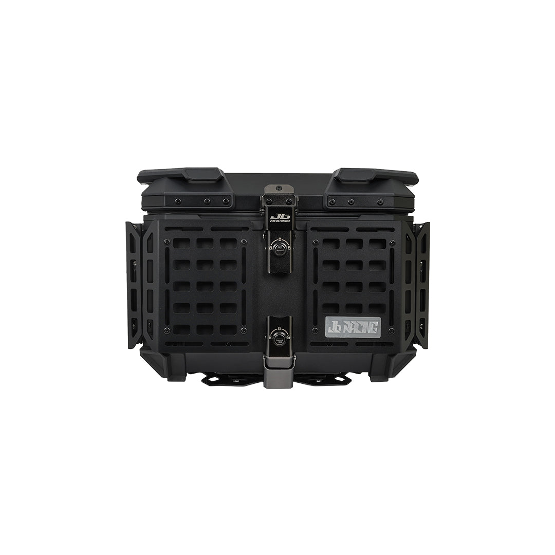 JB Racing TC 45L Black Fence V2.0 Premium Black Top Case With Backrest Pad