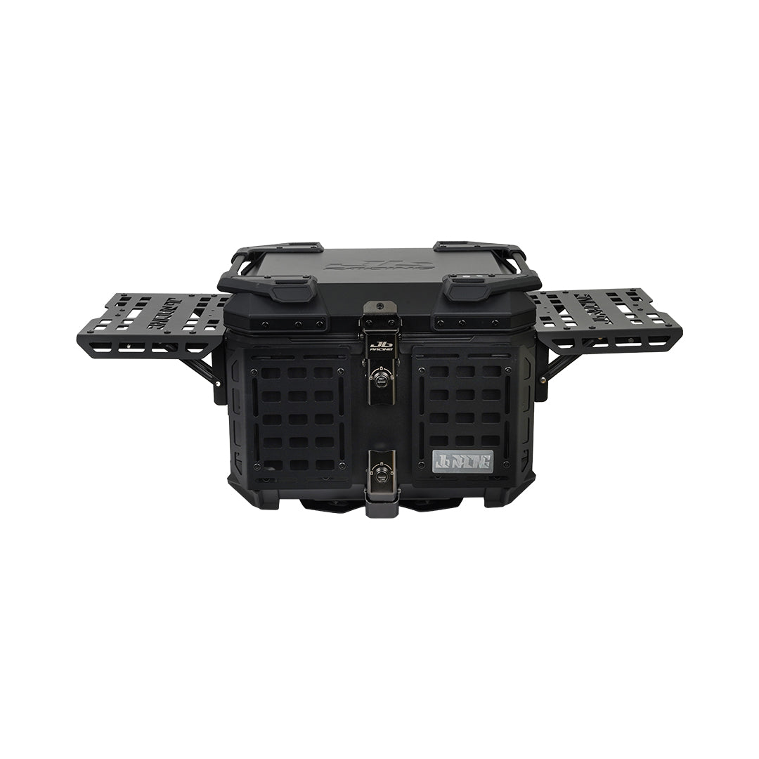 JB Racing TC 45L Black Fence V2.0 Premium Black Top Case With Backrest Pad