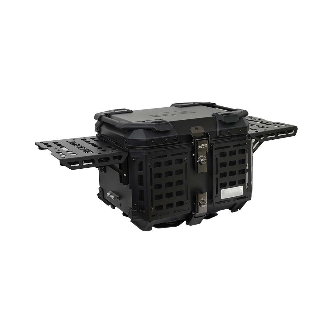 JB Racing TC 45L Black Fence V2.0 Premium Black Top Case With Backrest Pad