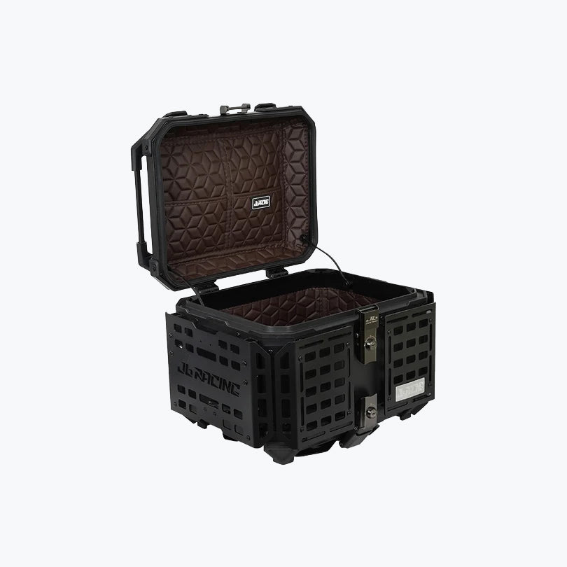 JB Racing TC 45L Black Fence V2.0 Premium Black Top Case With Backrest Pad