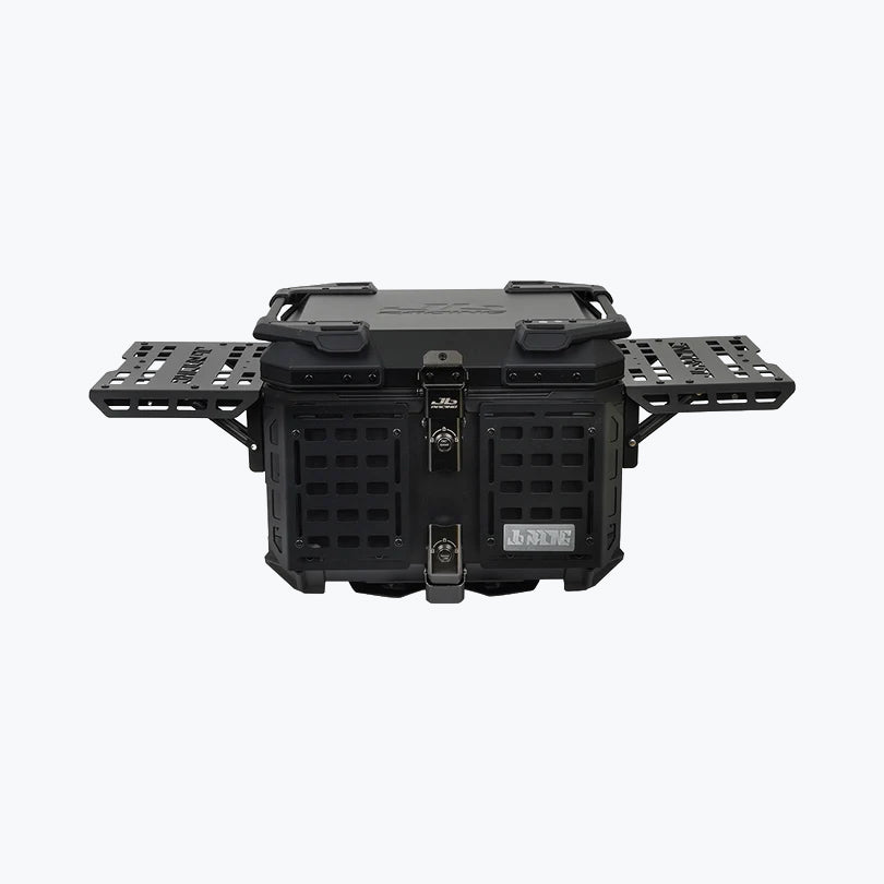 JB Racing TC 45L Black Fence V2.0 Premium Black Top Case With Backrest Pad