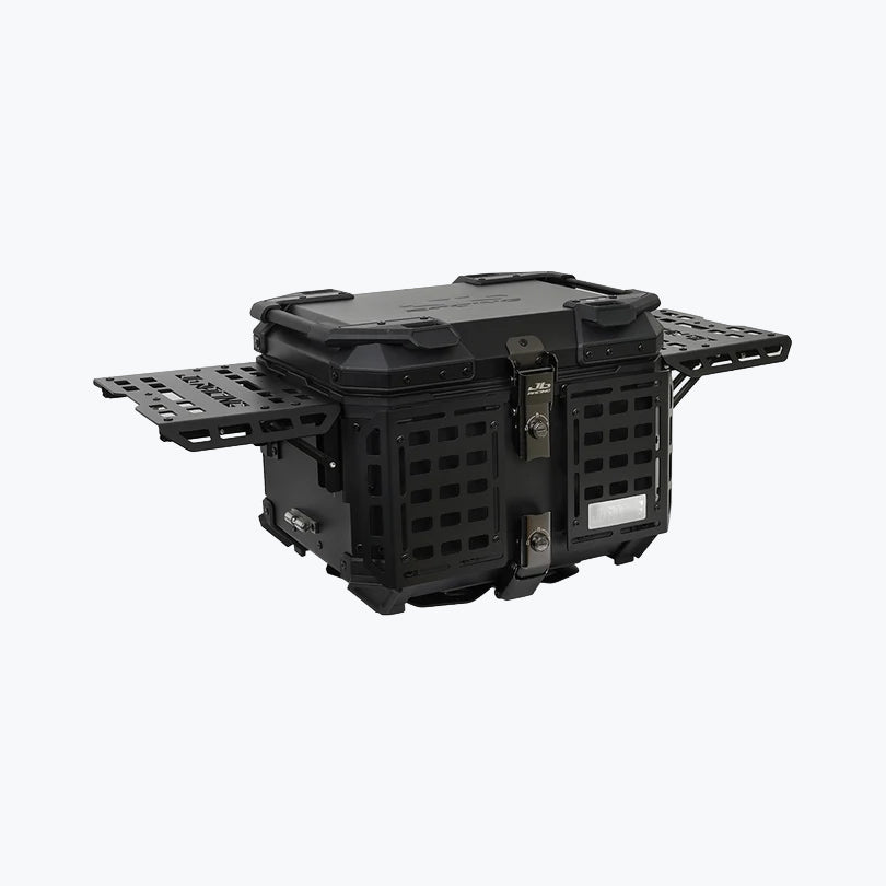 JB Racing TC 45L Black Fence V2.0 Premium Black Top Case With Backrest Pad