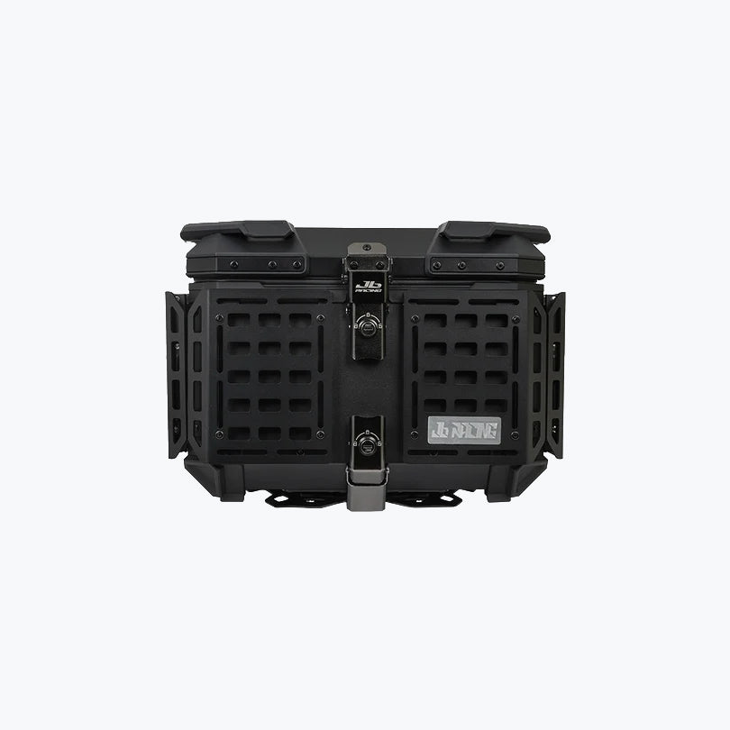JB Racing TC 45L Black Fence V2.0 Premium Black Top Case With Backrest Pad