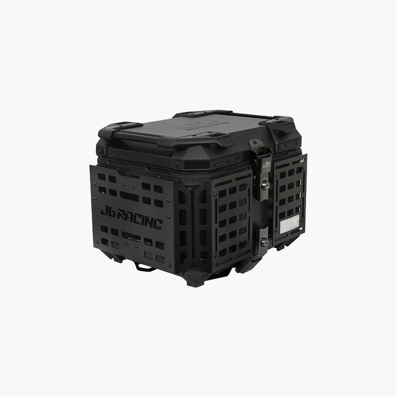 JB Racing TC 45L Black Fence V2.0 Premium Black Top Case With Backrest Pad