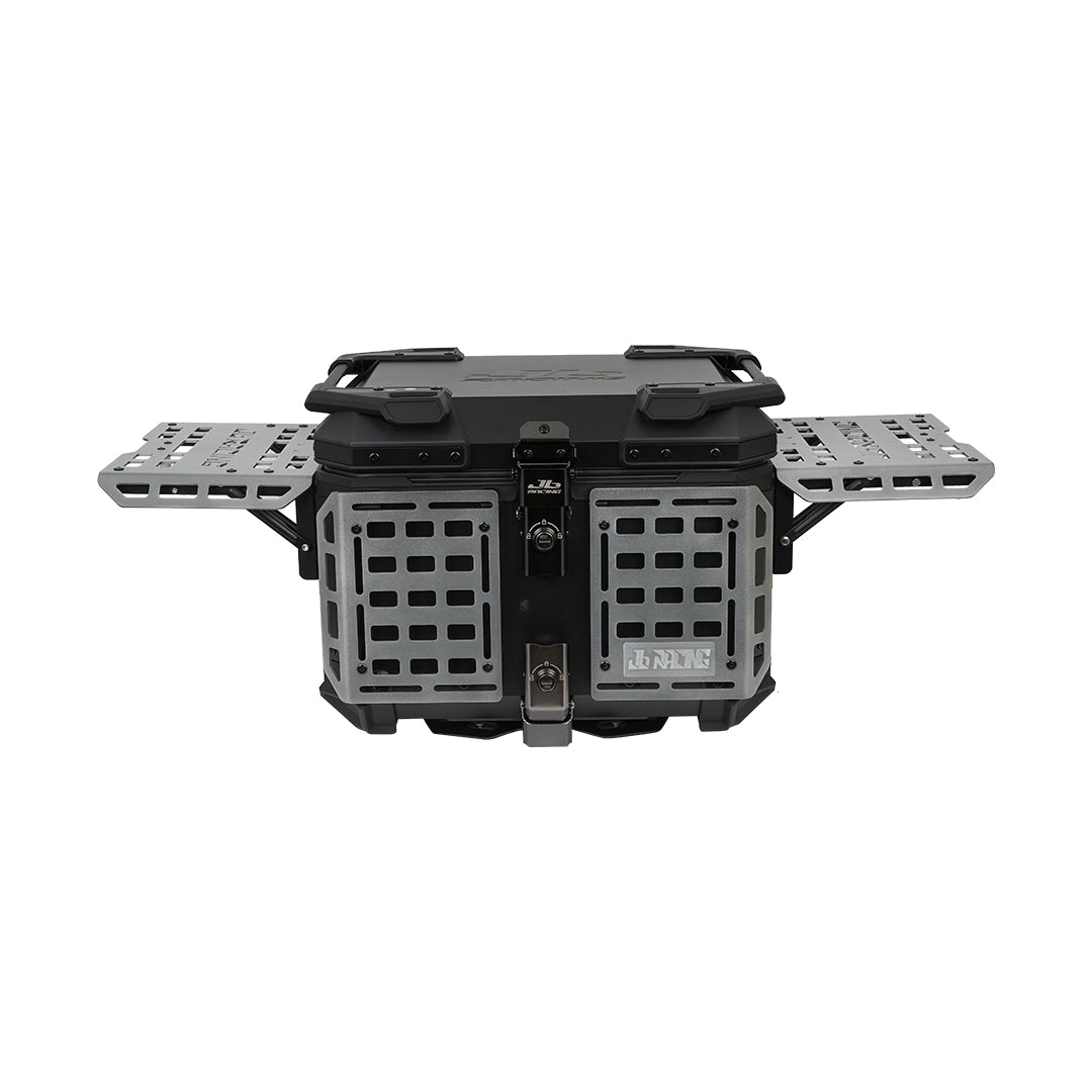 JB Racing TC 45L Titanium Fence V2.0 Premium Black Top Case With Backrest Pad