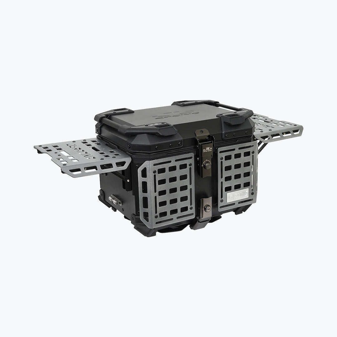 JB Racing TC 45L Titanium Fence V2.0 Premium Black Top Case With Backrest Pad