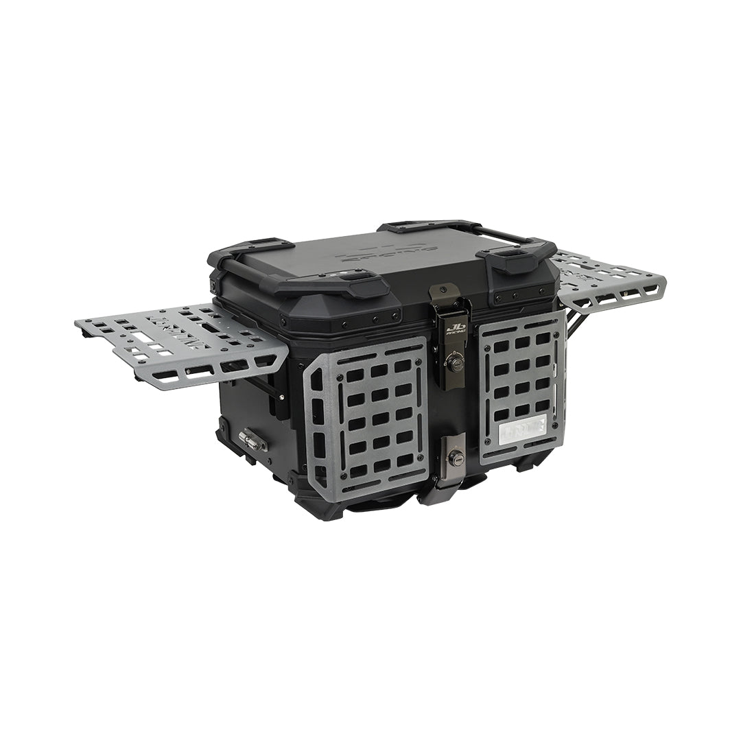 JB Racing TC 45L Titanium Fence V2.0 Premium Black Top Case With Backrest Pad