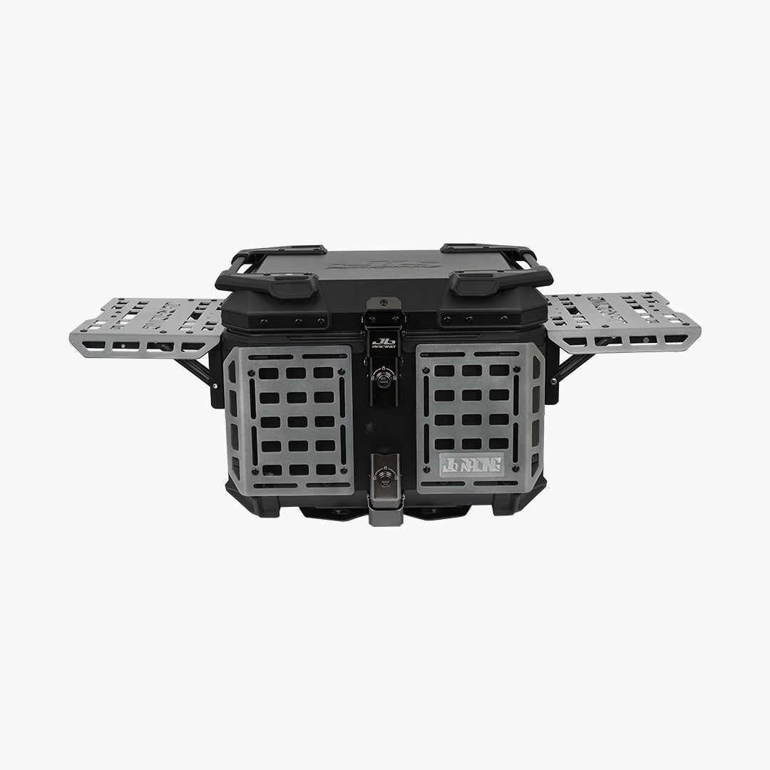 JB Racing TC 45L Titanium Fence V2.0 Premium Black Top Case With Backrest Pad