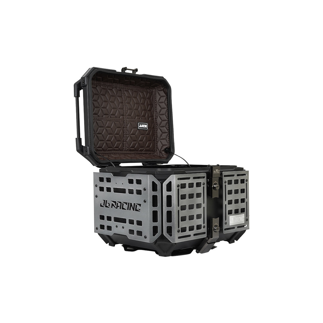 JB Racing TC 45L Titanium Fence V2.0 Premium Black Top Case With Backrest Pad