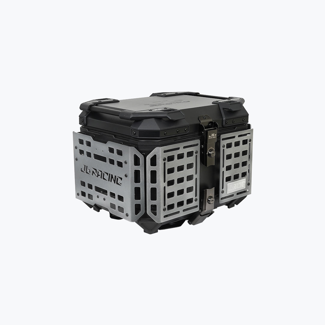 JB Racing TC 45L Titanium Fence V2.0 Premium Black Top Case With Backrest Pad