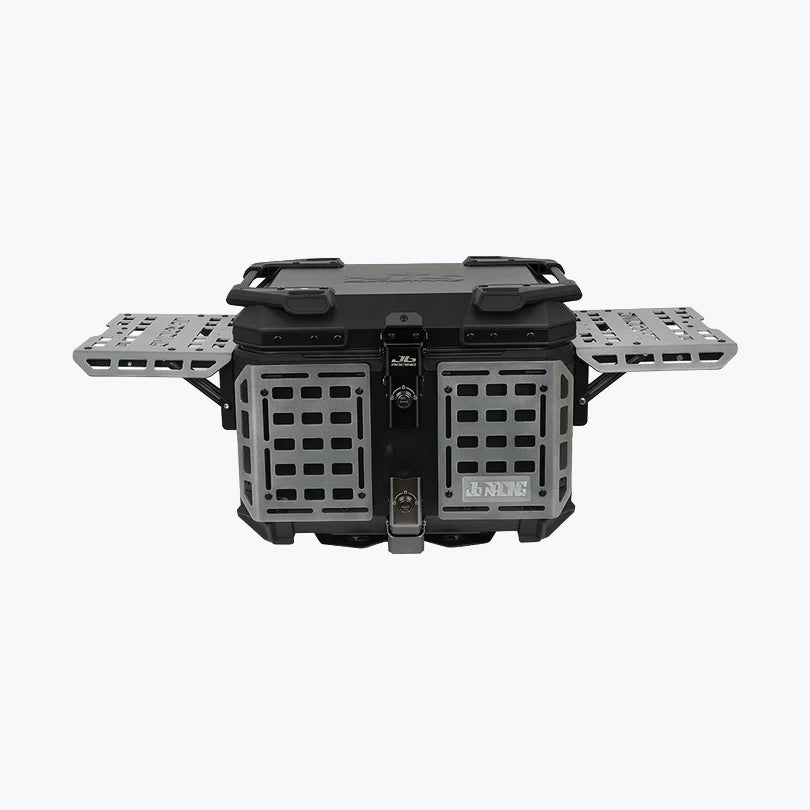 JB Racing TC 45L Titanium Fence V2.0 Premium Black Top Case With Backrest Pad