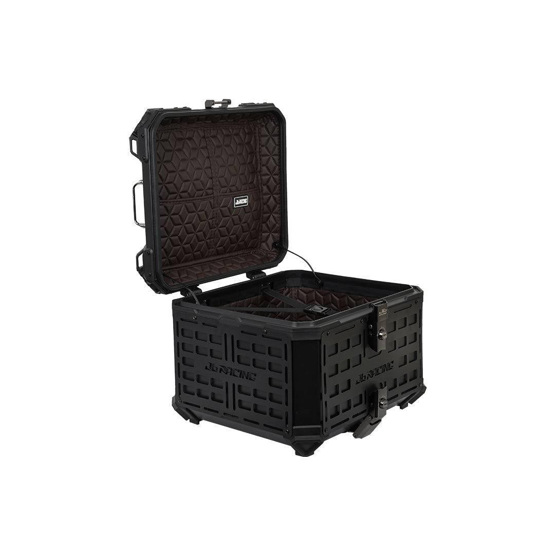 JB Racing TC 55L Black Fence V1.0 Premium Black Top Case With Backrest Pad