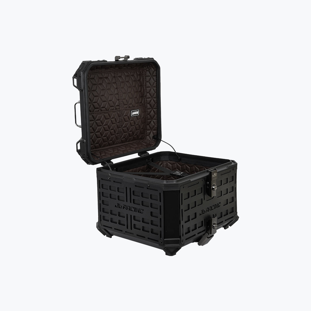 JB Racing TC 55L Black Fence V1.0 Premium Black Top Case With Backrest Pad
