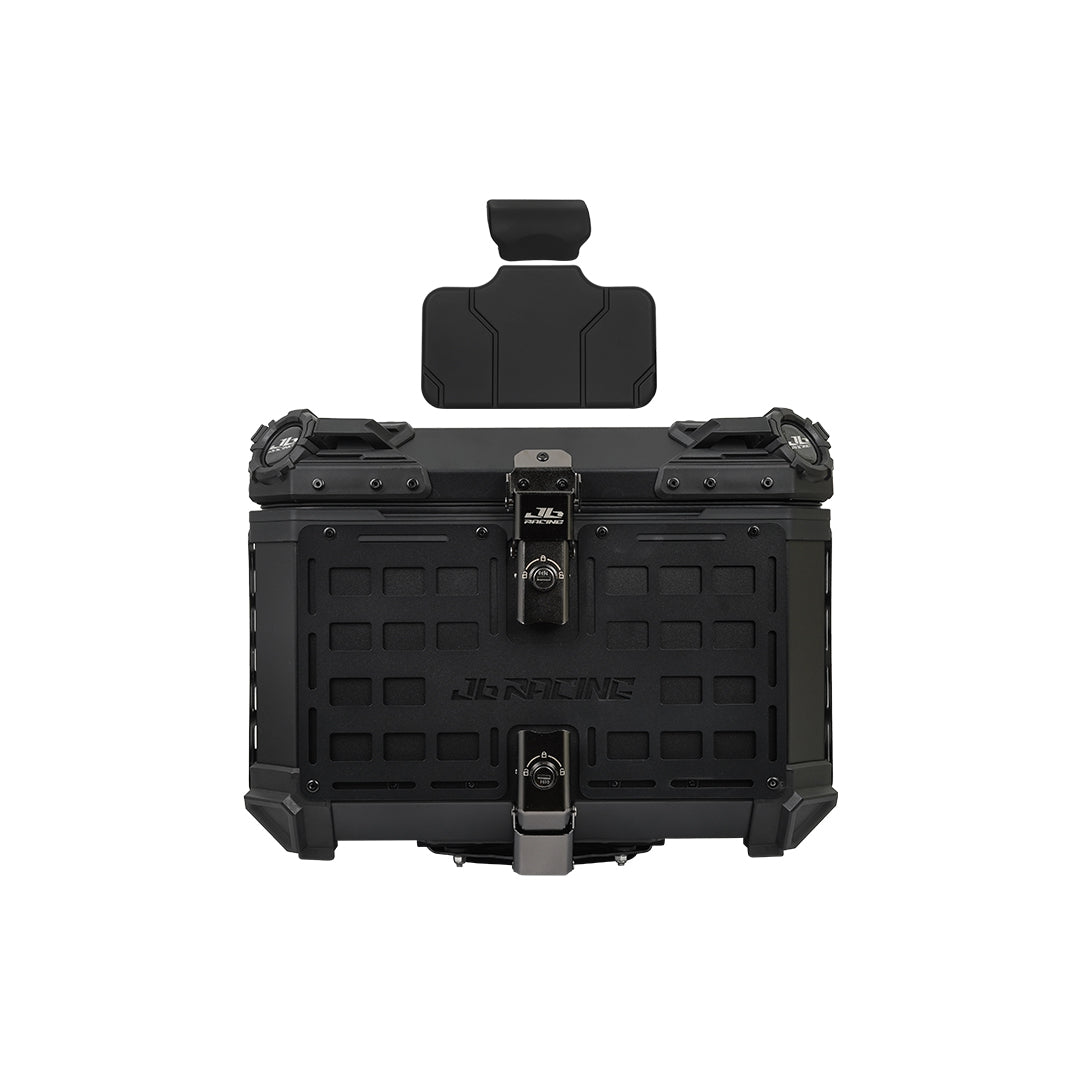 JB Racing TC 55L Black Fence V1.0 Premium Black Top Case With Backrest Pad
