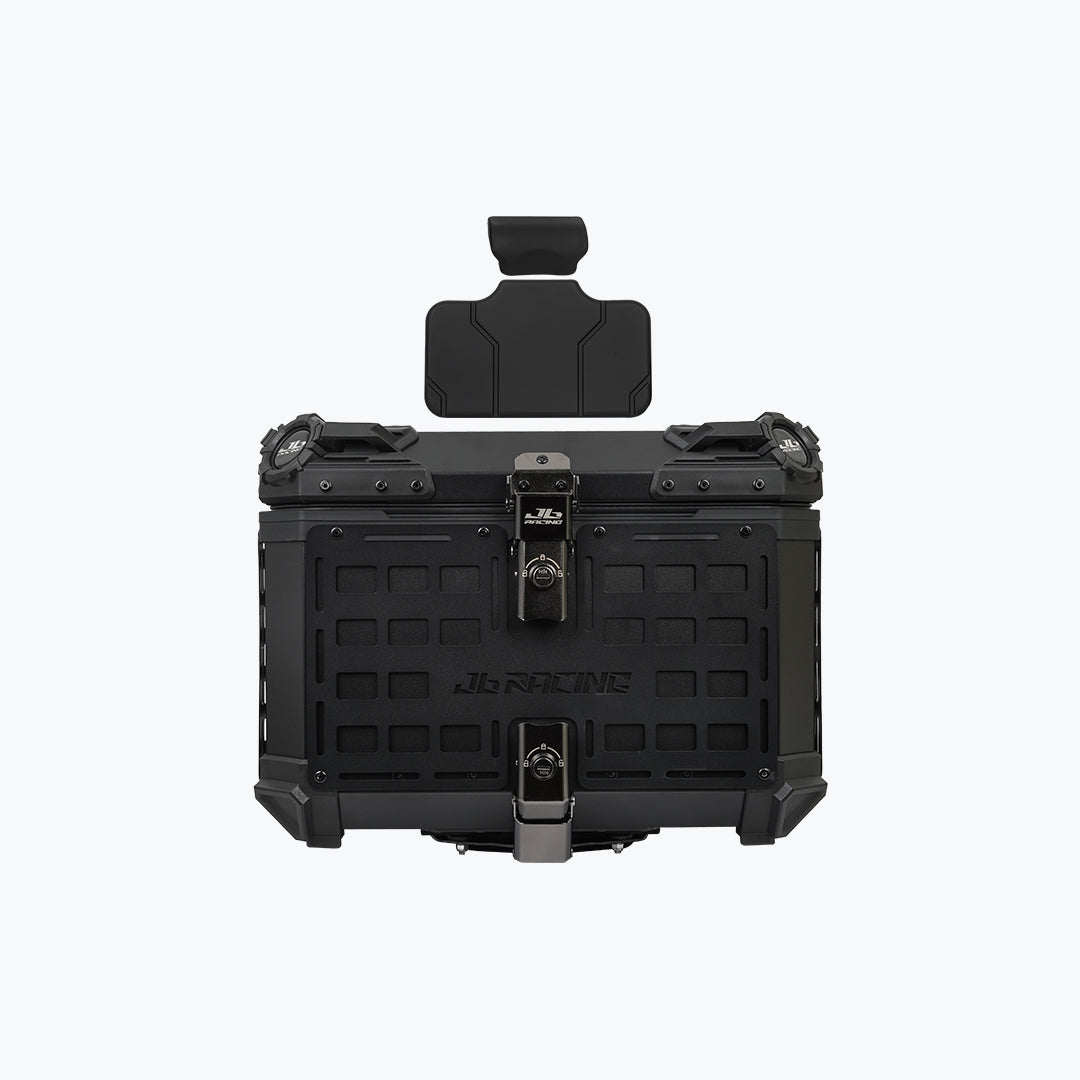 JB Racing TC 55L Black Fence V1.0 Premium Black Top Case With Backrest Pad