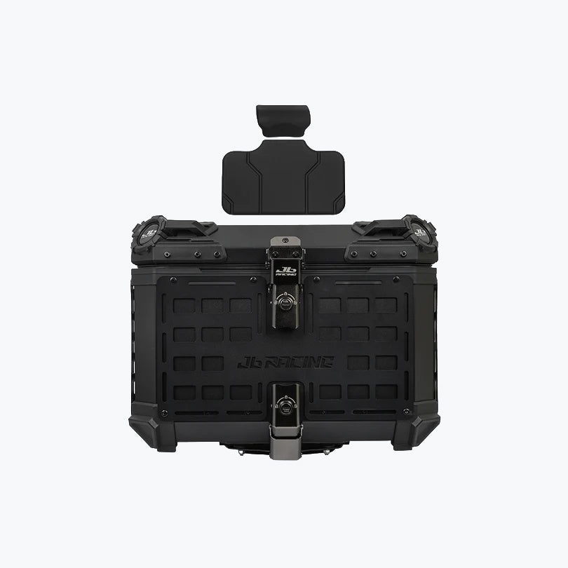 JB Racing TC 55L Black Fence V1.0 Premium Black Top Case With Backrest Pad