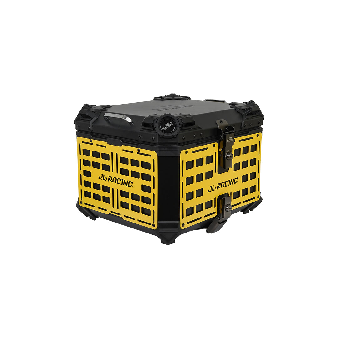 JB Racing TC 55L Yellow Fence V1.0 Premium Black Top Case With Backrest Pad