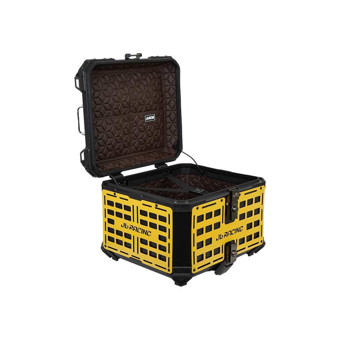 JB Racing TC 55L Yellow Fence V1.0 Premium Black Top Case With Backrest Pad