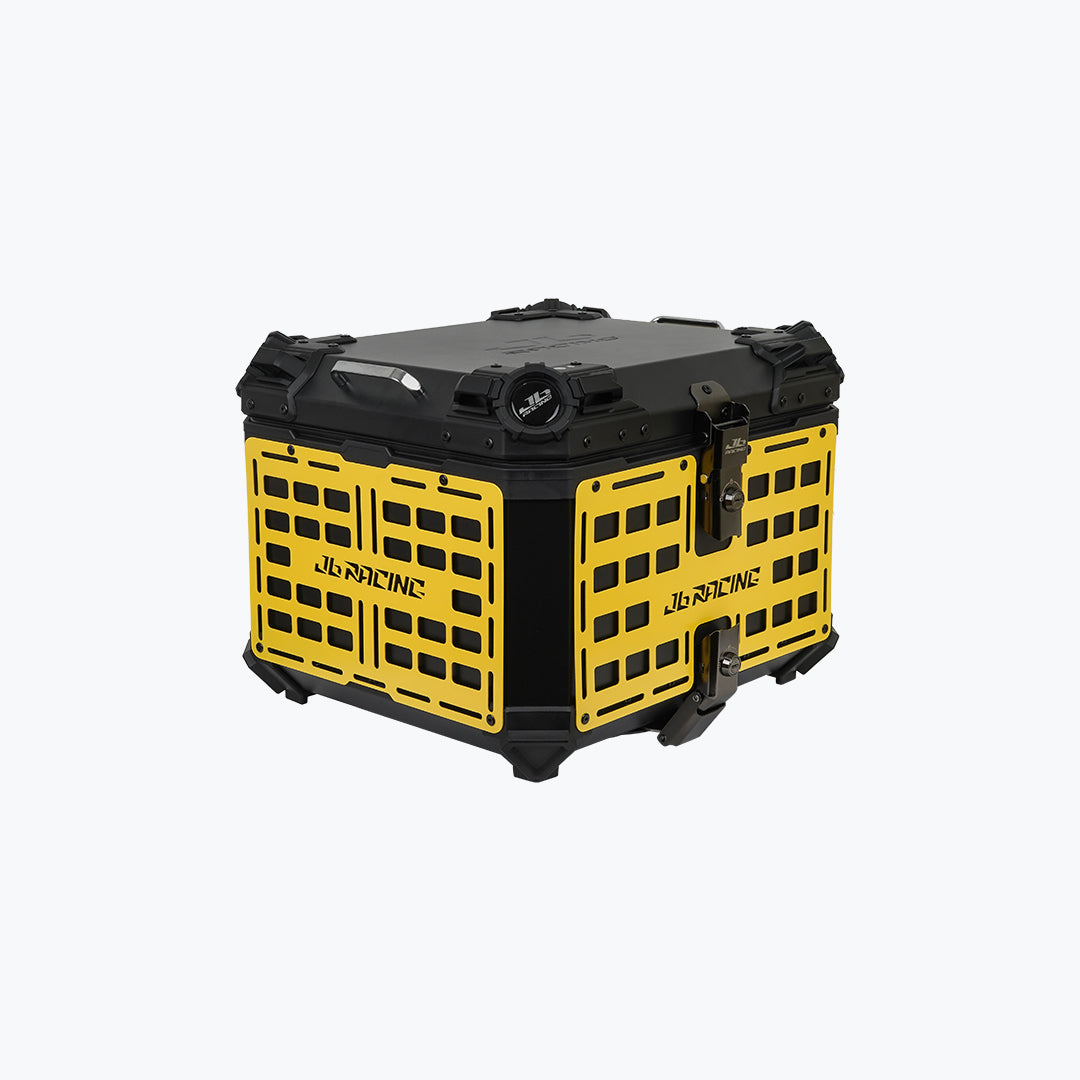 JB Racing TC 55L Yellow Fence V1.0 Premium Black Top Case With Backrest Pad