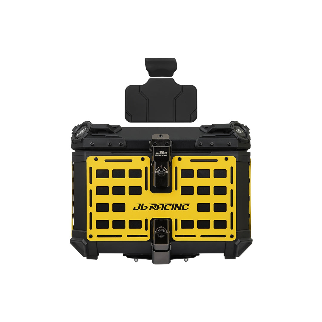 JB Racing TC 55L Yellow Fence V1.0 Premium Black Top Case With Backrest Pad
