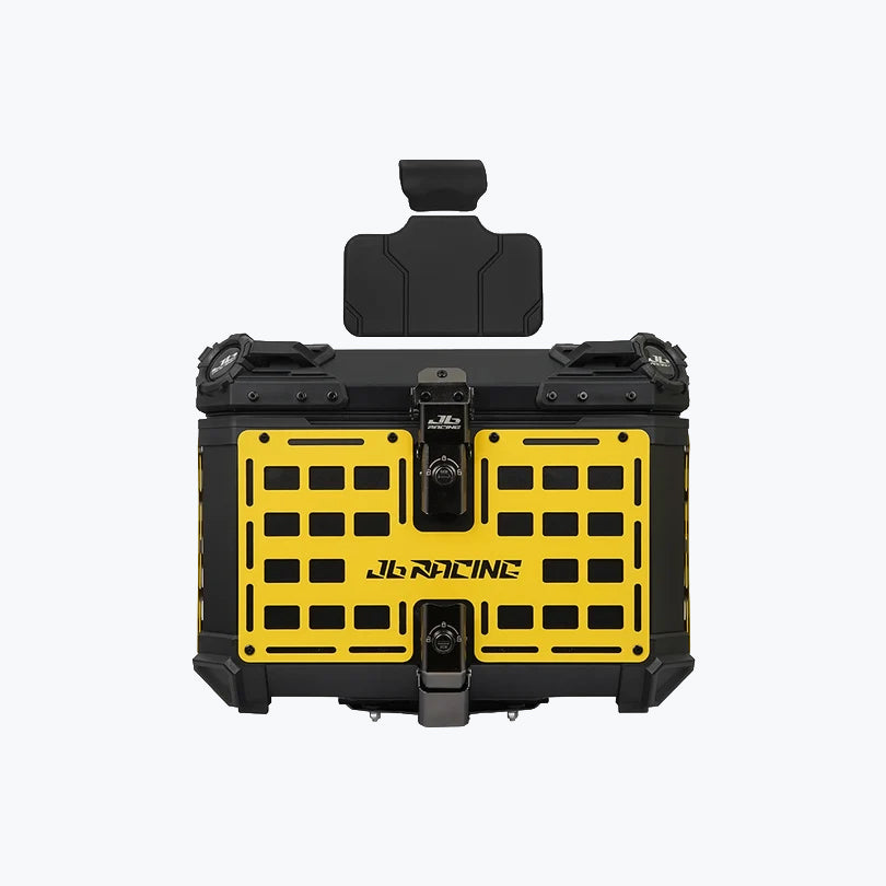 JB Racing TC 55L Yellow Fence V1.0 Premium Black Top Case With Backrest Pad