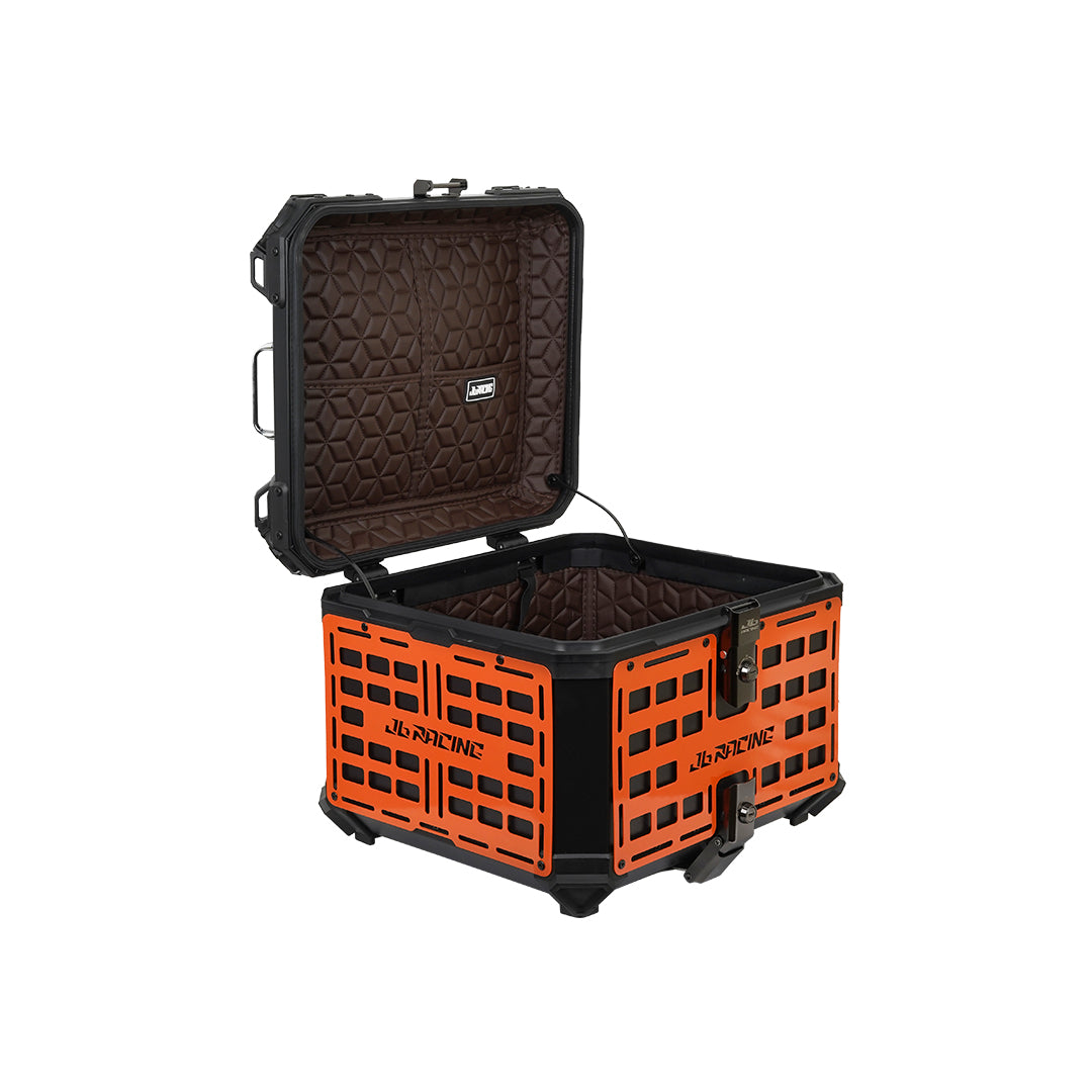 JB Racing TC 55L Orange Fence V1.0 Premium Black Top Case With Backrest Pad
