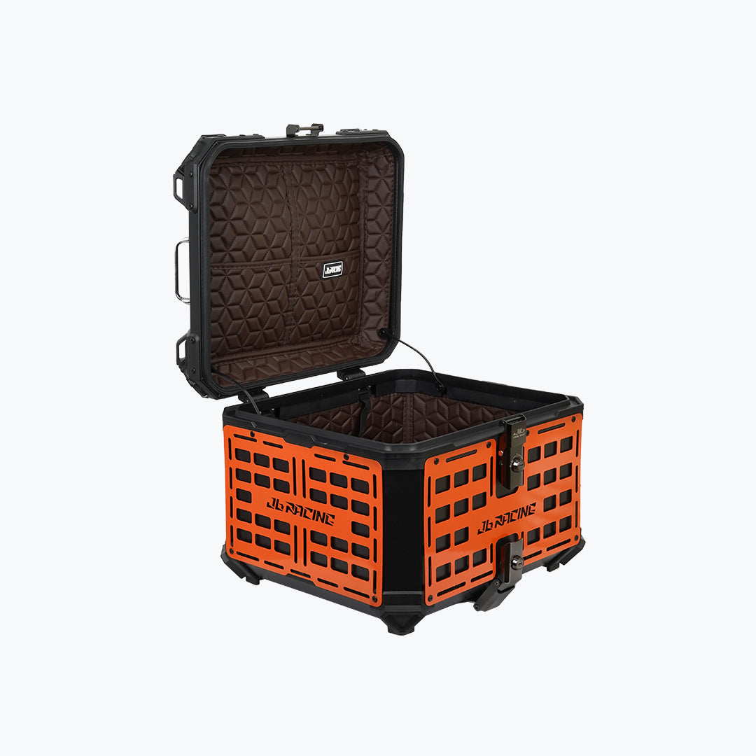 JB Racing TC 55L Orange Fence V1.0 Premium Black Top Case With Backrest Pad