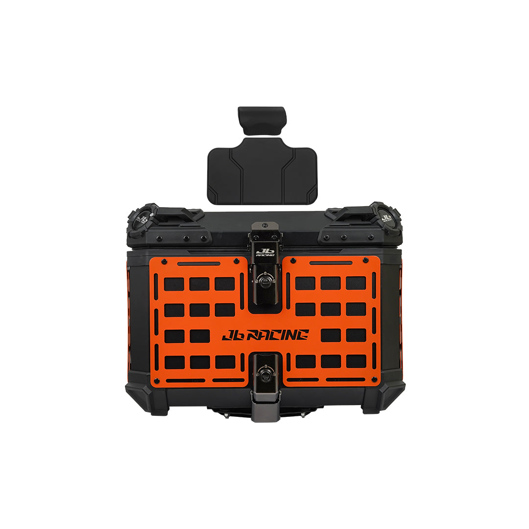 JB Racing TC 55L Orange Fence V1.0 Premium Black Top Case With Backrest Pad