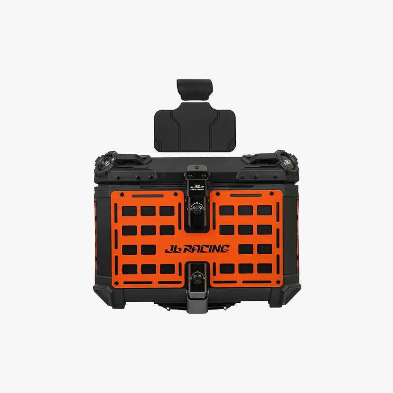 JB Racing TC 55L Orange Fence V1.0 Premium Black Top Case With Backrest Pad