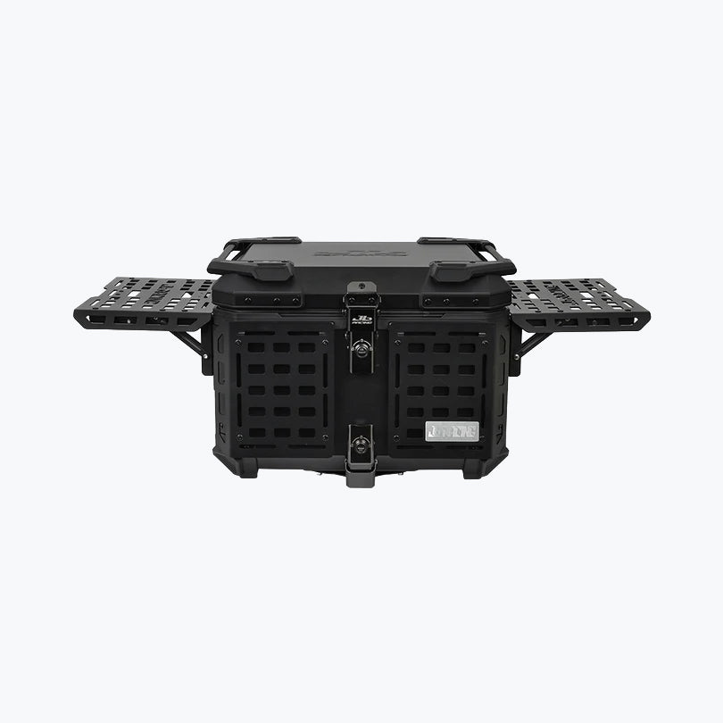 JB Racing TC 55L Black Fence V2.0 Premium Black Top Case With Backrest Pad