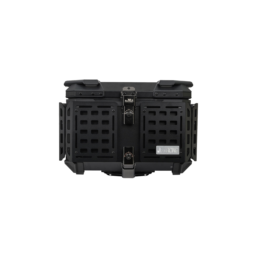 JB Racing TC 55L Black Fence V2.0 Premium Black Top Case With Backrest Pad