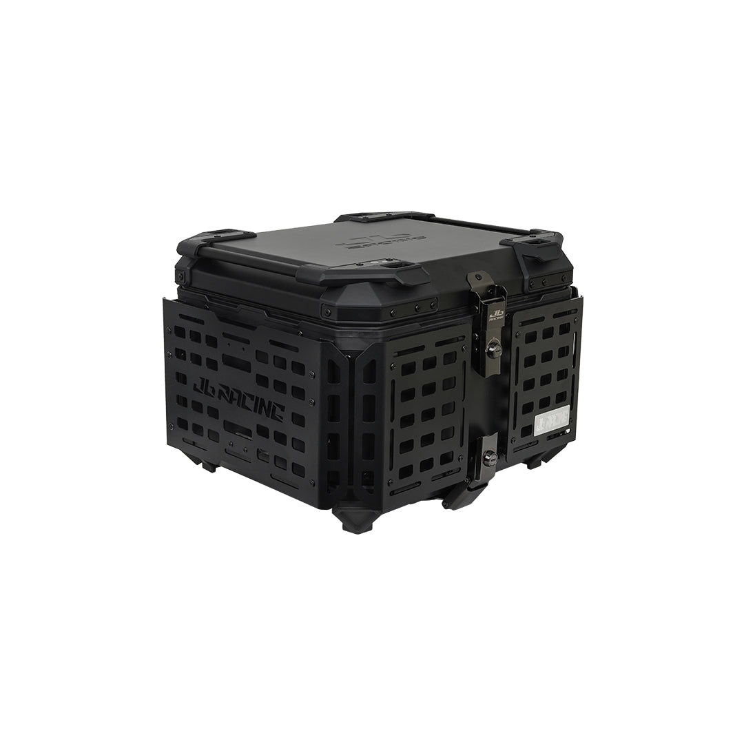 JB Racing TC 55L Black Fence V2.0 Premium Black Top Case With Backrest Pad