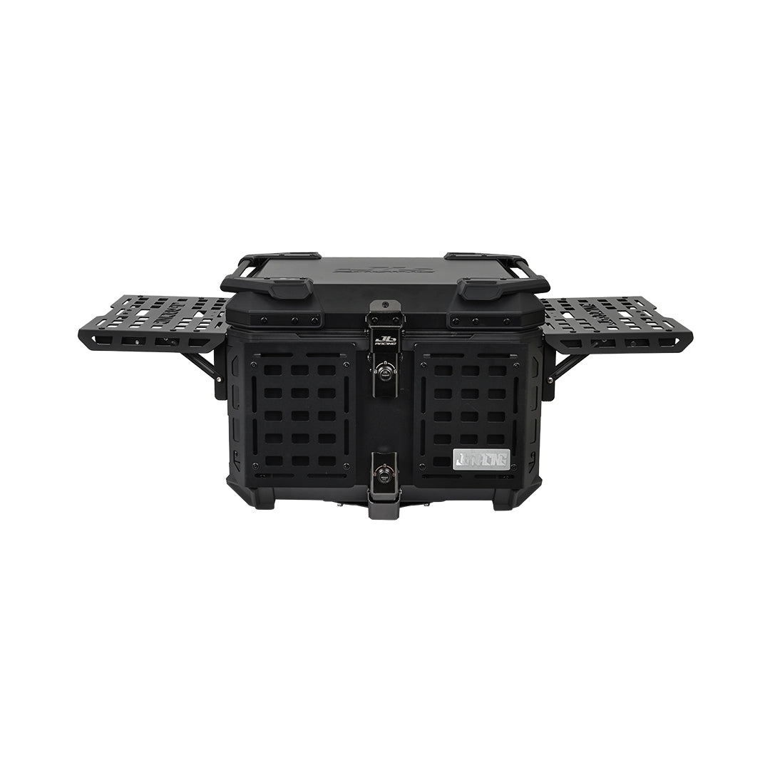 JB Racing TC 55L Black Fence V2.0 Premium Black Top Case With Backrest Pad