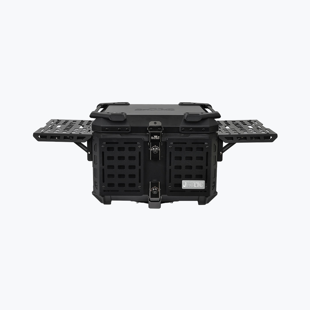 JB Racing TC 55L Black Fence V2.0 Premium Black Top Case With Backrest Pad