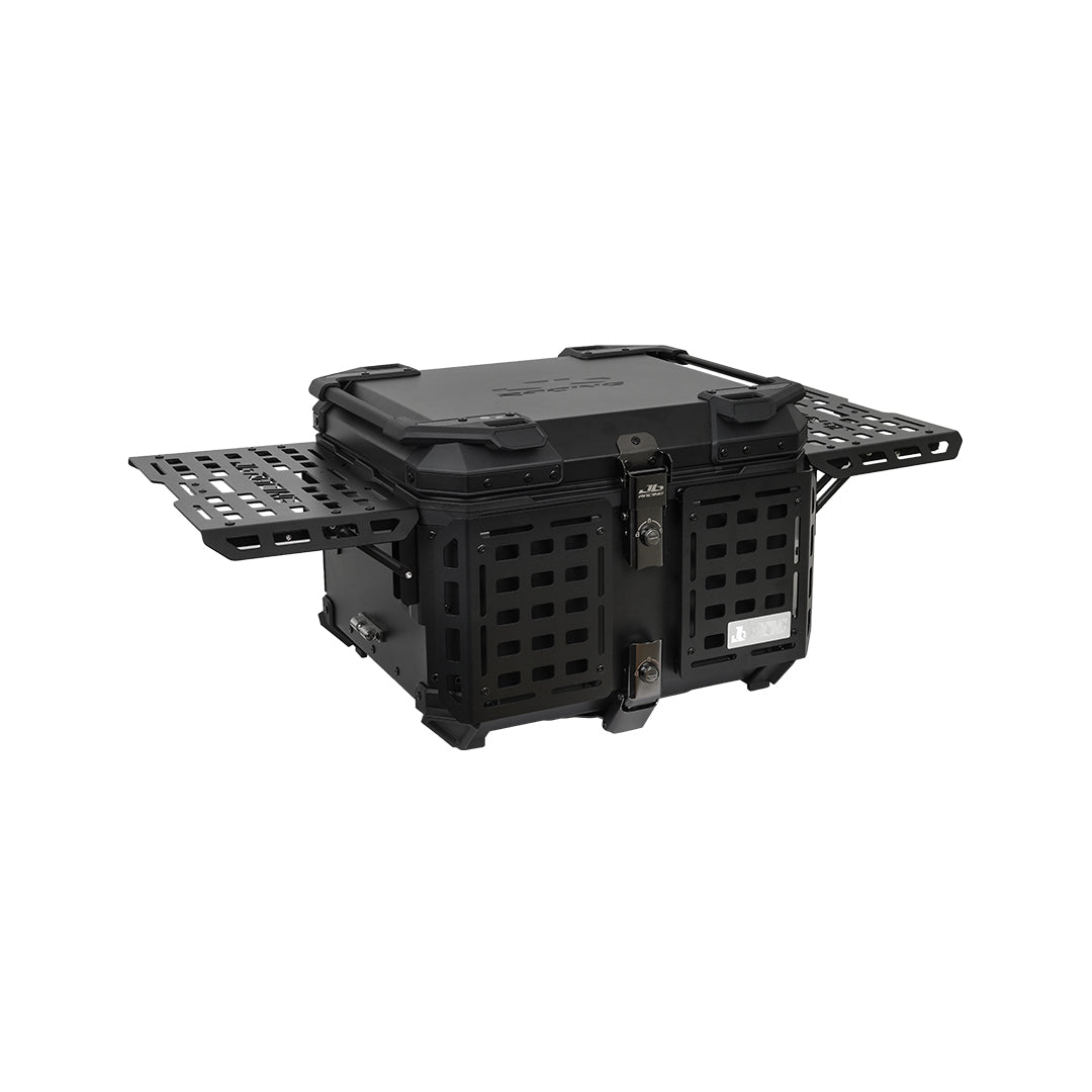 JB Racing TC 55L Black Fence V2.0 Premium Black Top Case With Backrest Pad