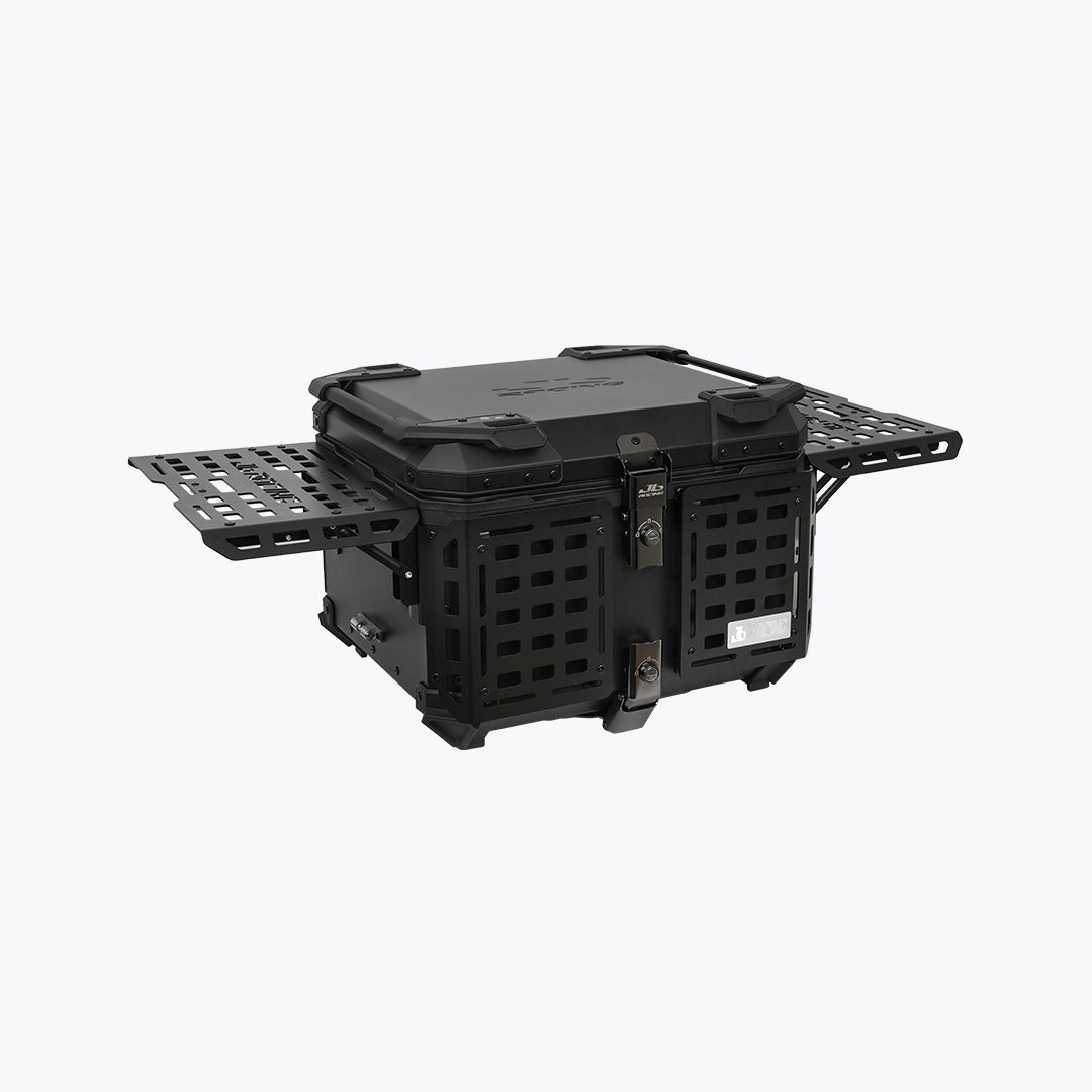 JB Racing TC 55L Black Fence V2.0 Premium Black Top Case With Backrest Pad