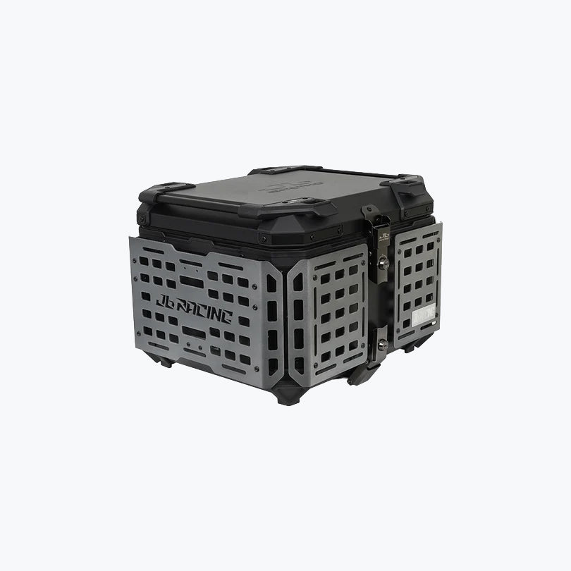 JB Racing TC 55L Titanium Fence V2.0 Premium Black Top Case with Backrest Pad