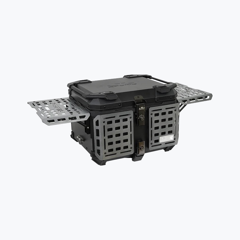 JB Racing TC 55L Titanium Fence V2.0 Premium Black Top Case with Backrest Pad