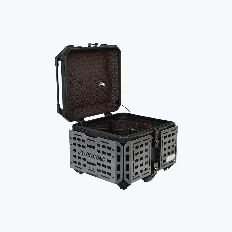 JB Racing TC 55L Titanium Fence V2.0 Premium Black Top Case with Backrest Pad