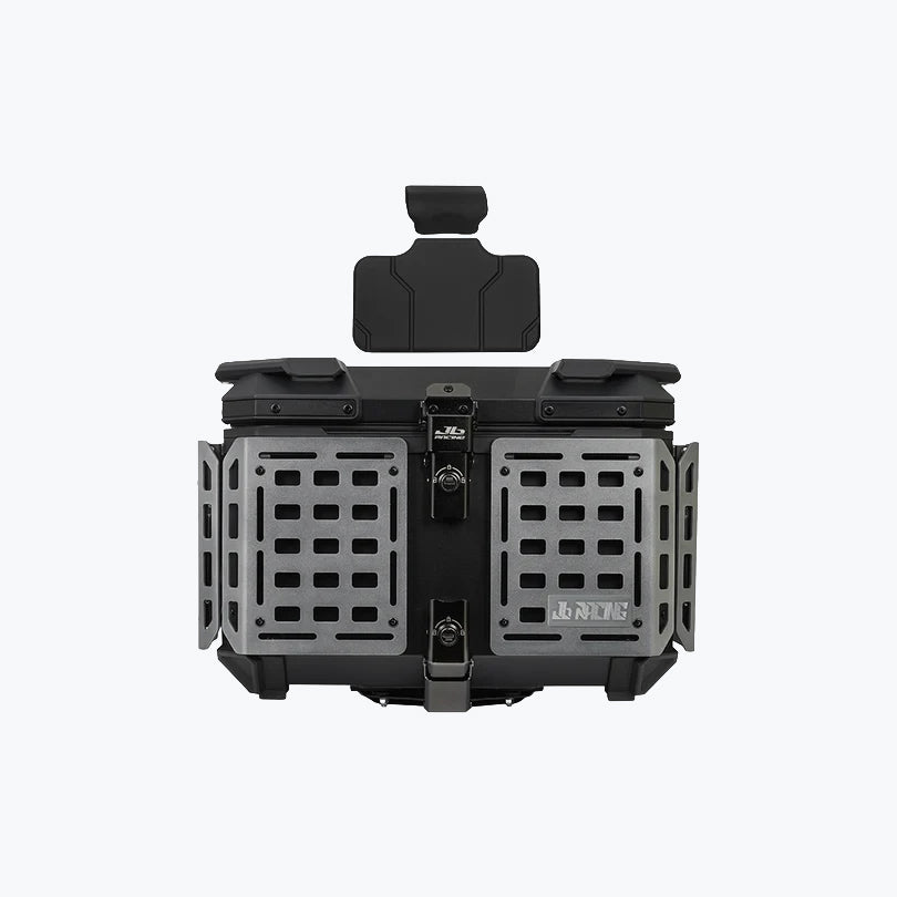JB Racing TC 55L Titanium Fence V2.0 Premium Black Top Case with Backrest Pad