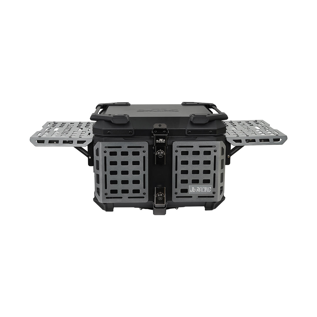 JB Racing TC 55L Titanium Fence V2.0 Premium Black Top Case with Backrest Pad