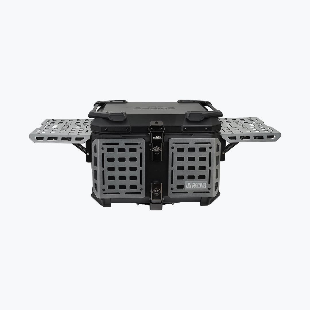 JB Racing TC 55L Titanium Fence V2.0 Premium Black Top Case with Backrest Pad