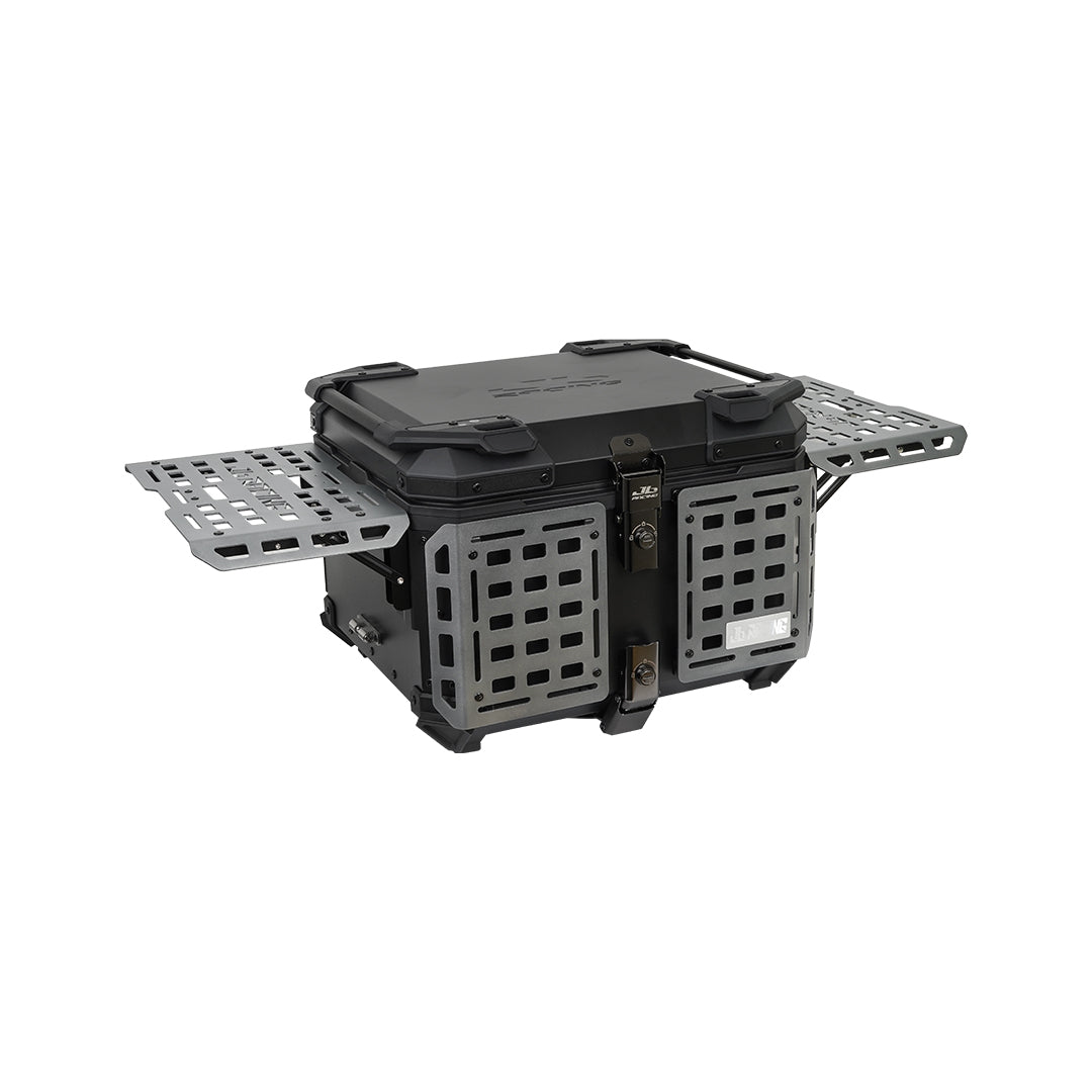JB Racing TC 55L Titanium Fence V2.0 Premium Black Top Case with Backrest Pad